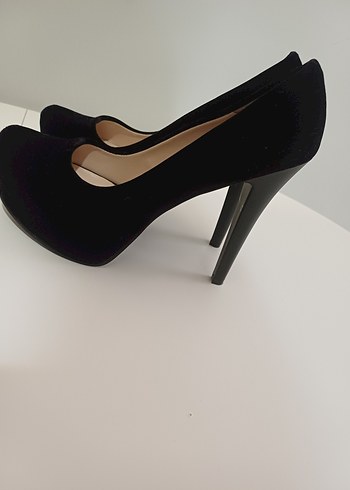 38 Beden Siyah Süet Platform Topuklu Stiletto