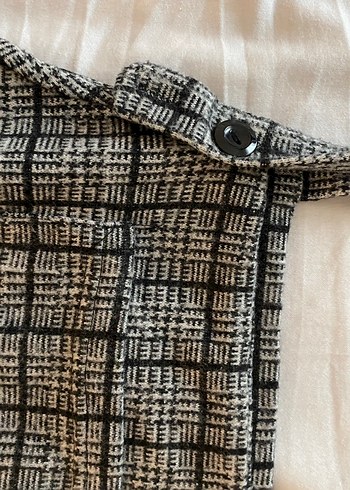 Gri Kareli Pilili Hamile Uzun Etek - Görsel 3