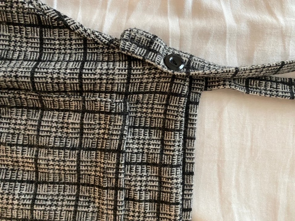 Gri Kareli Pilili Hamile Uzun Etek - Görsel 3