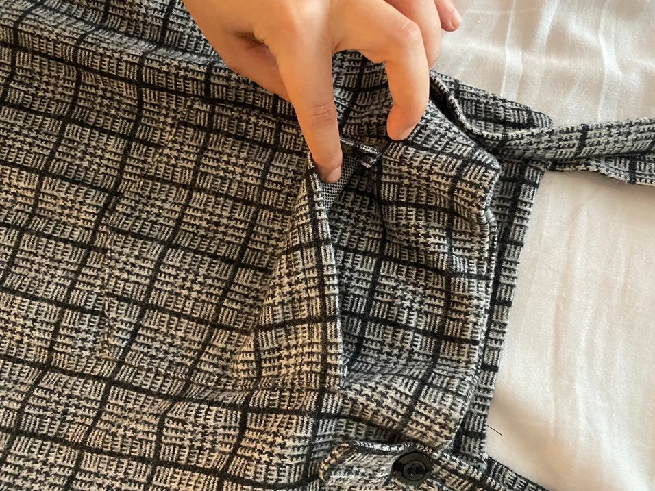 Gri Kareli Pilili Hamile Uzun Etek - Görsel 4