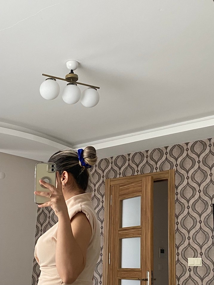 Bej Drapeli Yüksek Yakalı Uzun Elbise - Görsel 3