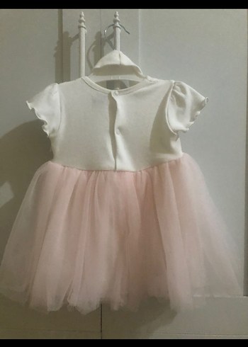 Kız Çocuk Pembe Dantelli Tül Elbise - Görsel 4