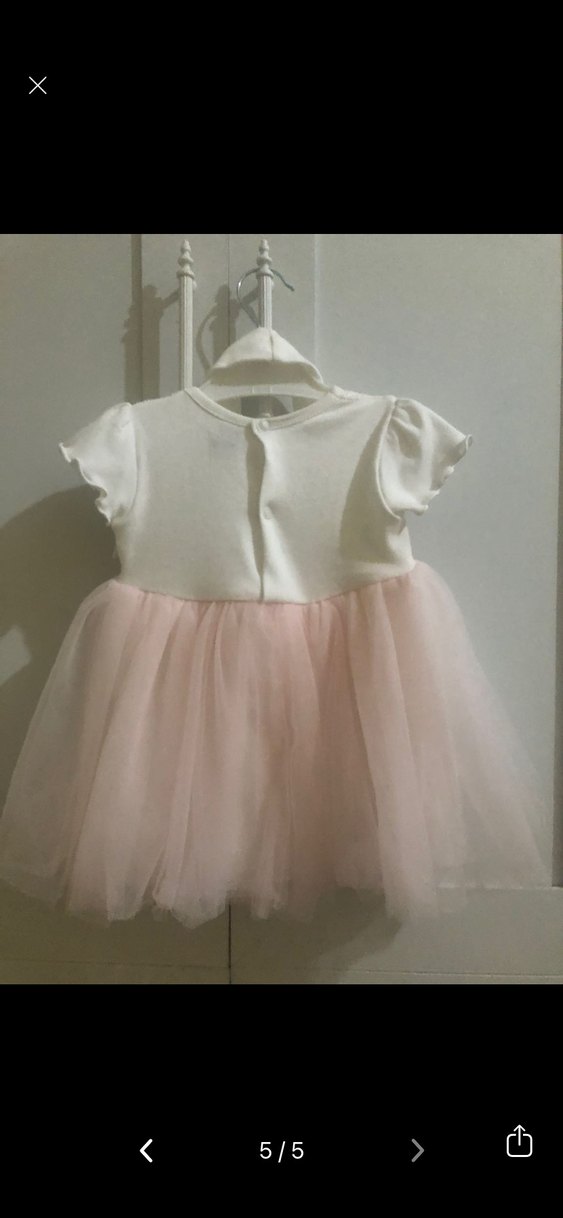 Kız Çocuk Pembe Dantelli Tül Elbise - Görsel 4