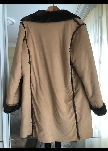 Kürk Detaylı Süet Kadın Kaban - Görsel 2