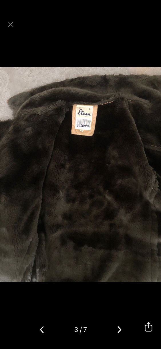 Kürk Detaylı Süet Kadın Kaban - Görsel 3