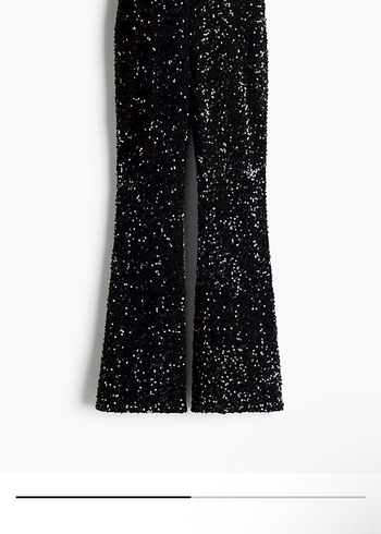 H&m Siyah Pullu İspanyol Paça Kadın Pantolon - Görsel 3