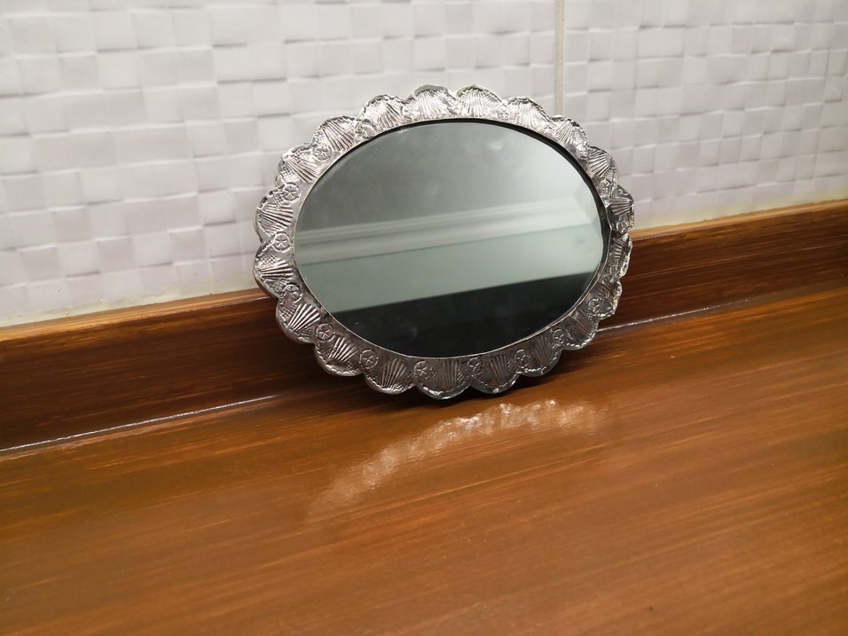 Orjinal gümüş ayna (antika, vintage) - Görsel 4
