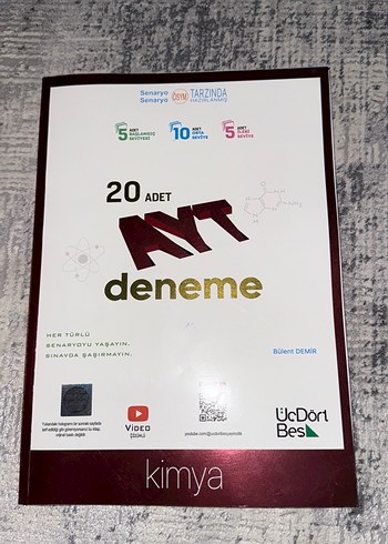 Kimya 20 Adet AYT Deneme Kitabı