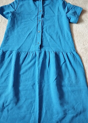 7 Yaş Beden mavi Renk Kız çocuk elbise