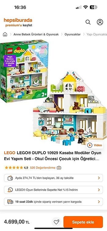 Lego duplo kasaba evi