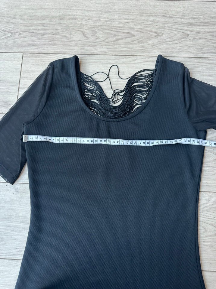 V Yakalı Siyah Kadın  Elbise - Görsel 2