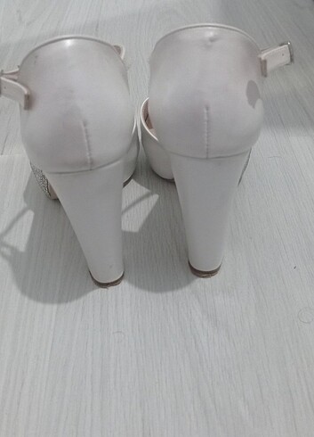 38 Beden beyaz Renk Taşlı topuklu gelinlik ayakkabısı 