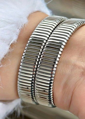 Roma Rakamlı Yılan Model Taşlı Gümüş Renk Şık Burma Kadın Saat - Görsel 10