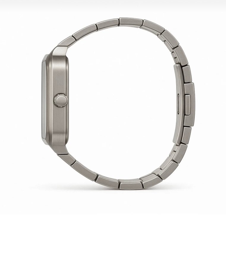 Kare Model Çelik Kordon Metalik Gri Erkek Kol Saati - Görsel 2