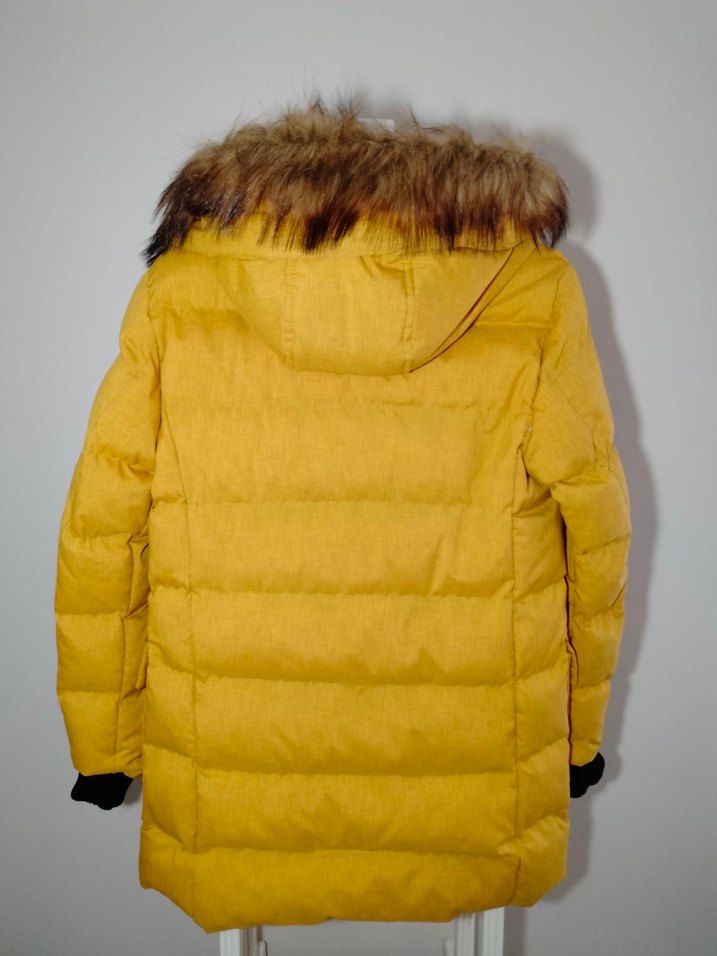 Erkek Sarı Kürklü Kapüşonlu Mont - Görsel 5