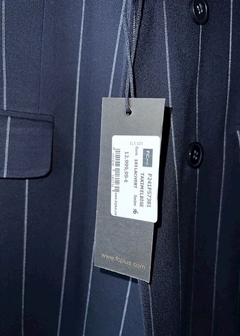 Çizgili Lacivert Kruvaze Erkek Takım Elbise - Görsel 5