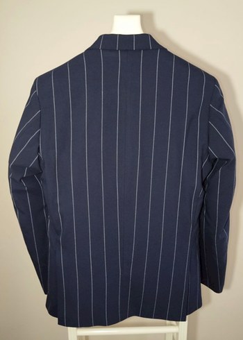 Çizgili Lacivert Kruvaze Erkek Takım Elbise - Görsel 3