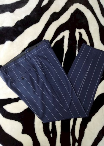 Çizgili Lacivert Kruvaze Erkek Takım Elbise - Görsel 4