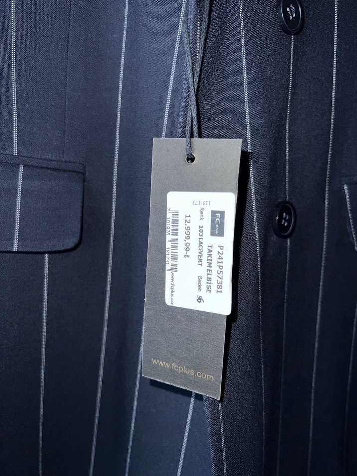 Çizgili Lacivert Kruvaze Erkek Takım Elbise - Görsel 5