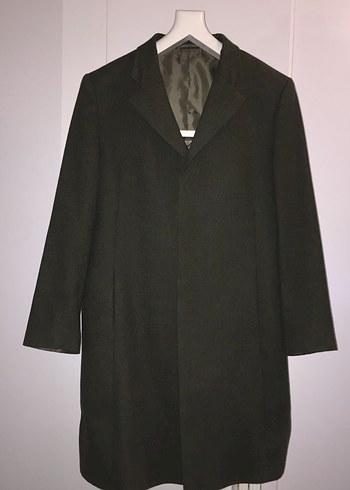 Düğmeli Gri Erkek Midi Kaban Haki Renk - Görsel 3