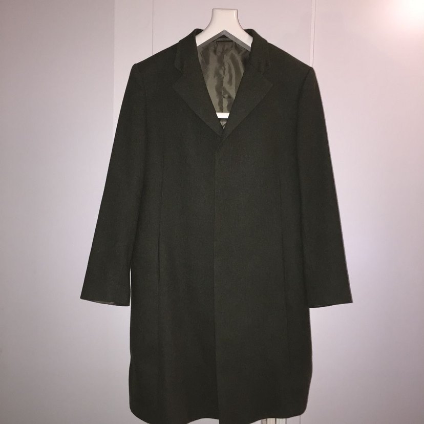 Düğmeli Gri Erkek Midi Kaban Haki Renk - Görsel 3