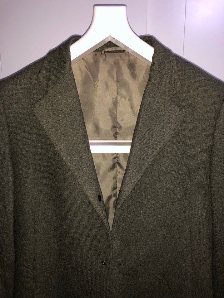 Düğmeli Gri Erkek Midi Kaban Haki Renk - Görsel 5