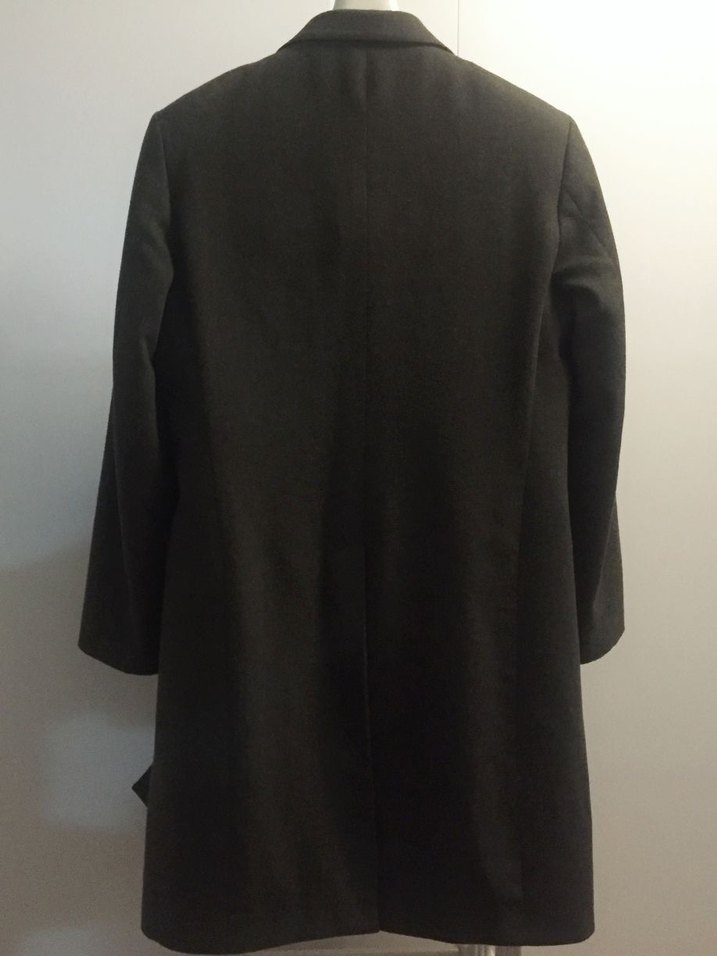 Düğmeli Gri Erkek Midi Kaban Haki Renk - Görsel 4