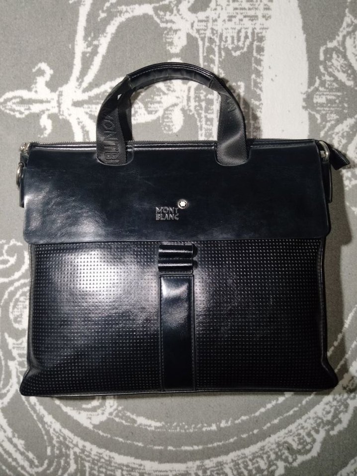 Montblanc Siyah Desenli Erkek Evrak Çantası - Görsel 2
