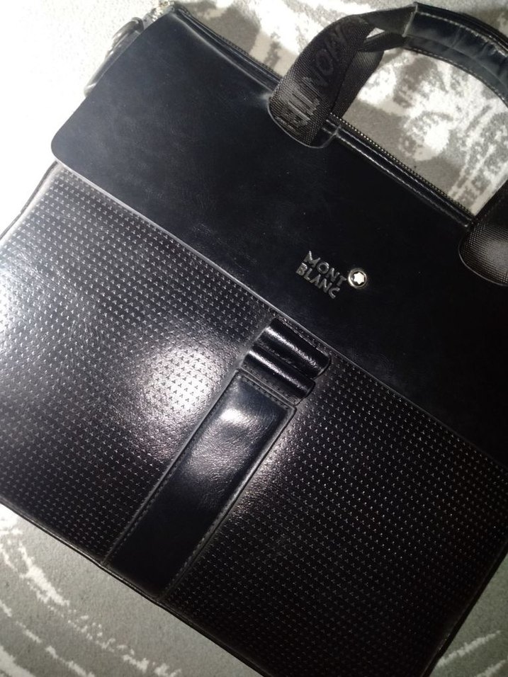Montblanc Siyah Desenli Erkek Evrak Çantası - Görsel 3