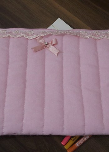 Pembe Nakışlı Tablet Çantası - Görsel 7