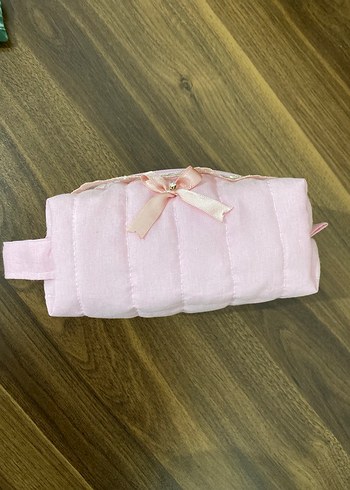 Dantel Detaylı Pembe Kadın Makyaj Çantası - Görsel 6