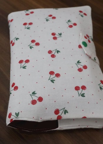 Kiraz Desenli Beyaz Kumaş Kitap Kılıf - Görsel 2