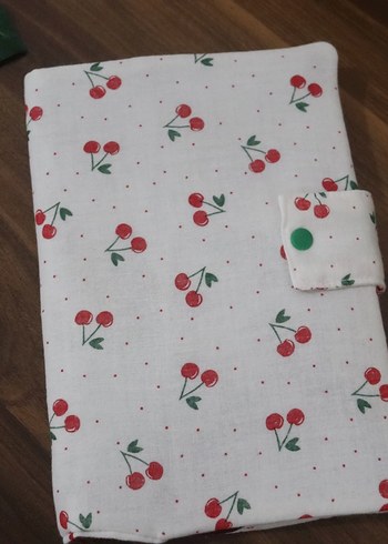 Kiraz Desenli Beyaz Kumaş Kitap Kılıf - Görsel 8