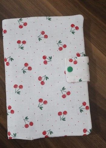 Kiraz Desenli Beyaz Kumaş Kitap Kılıf - Görsel 3