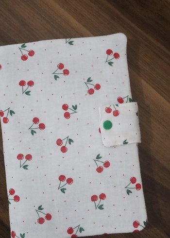 Kiraz Desenli Beyaz Kumaş Kitap Kılıf - Görsel 7