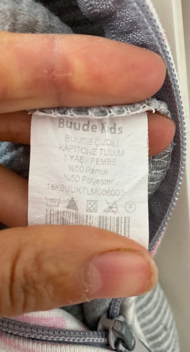 Gri Kapüşonlu Kız Bebek Tulumu - Görsel 3