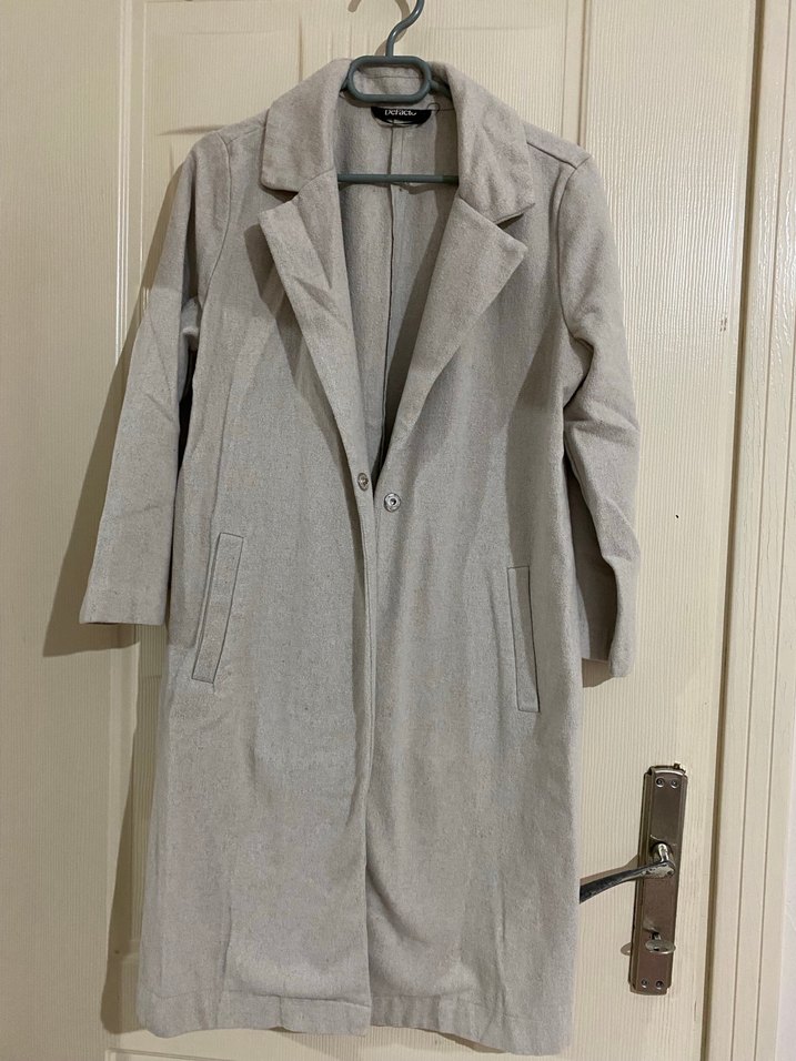 Krem Renk DeFacto Midi Kaban - Görsel 2