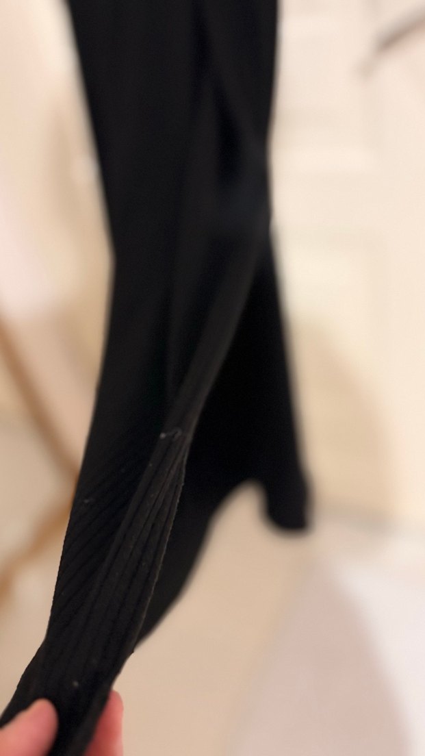 Siyah Uzun Kollu bilek boy Uzun triko Elbise - Görsel 3