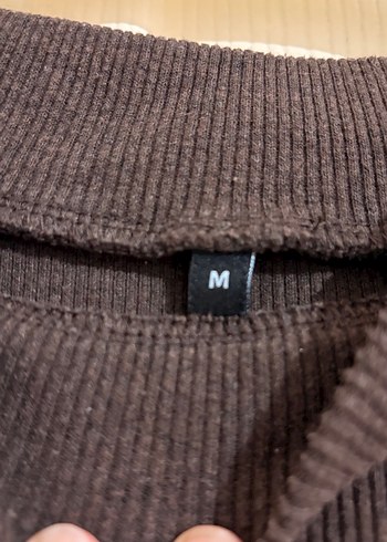 Kahverengi Uzun Kollu Yüksek Yakalı Elbise - Görsel 2