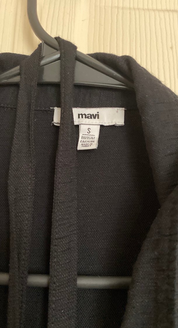 Düğmeli Siyah Uzun bağcıklı Gömlek elbise - Görsel 2