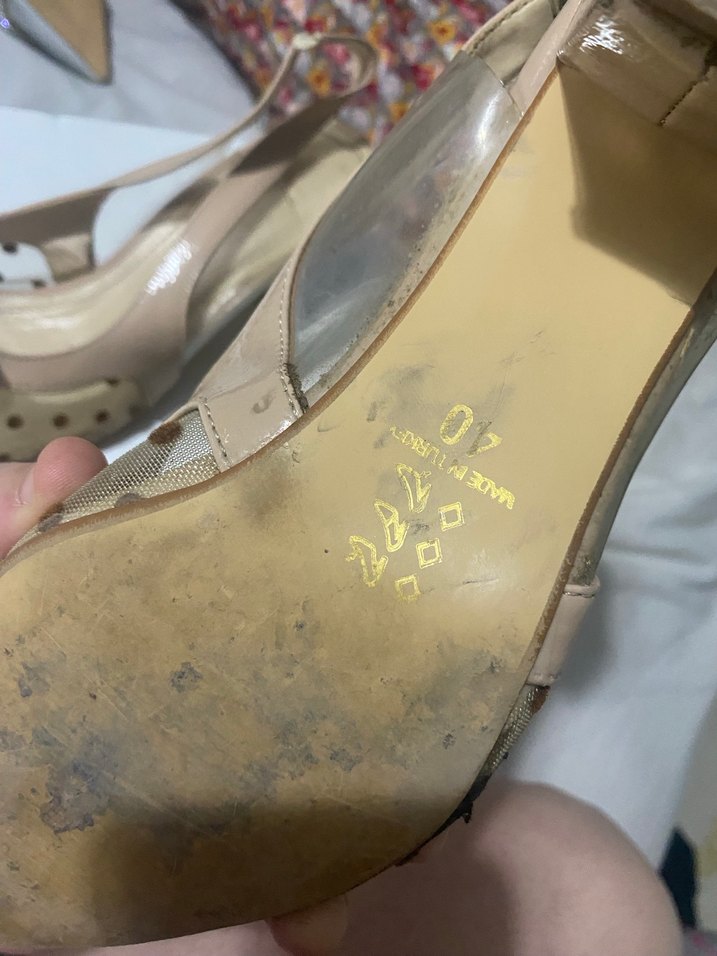 Bej Puantiyeli Kadın Topuklu Ayakkabı - Görsel 2