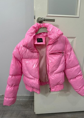 Parlak Pembe Kadın Kışlık Mont