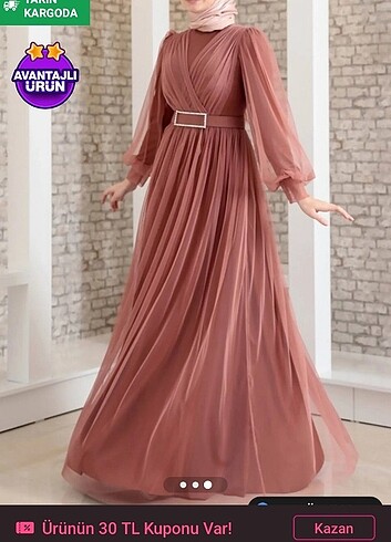 xl Beden pembe Renk Tesettür abiye