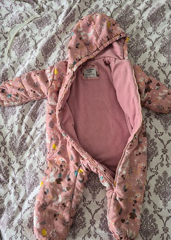 Kız Bebek Pembe Kapüşonlu astronot mont - Görsel 2