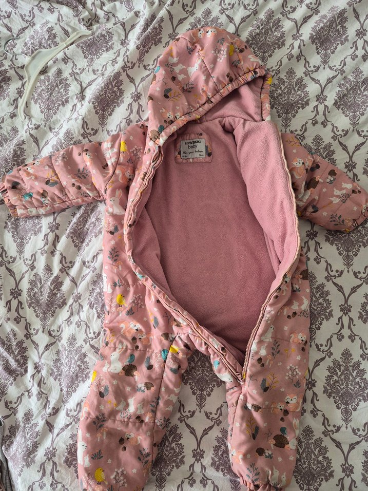 Kız Bebek Pembe Kapüşonlu astronot mont - Görsel 2