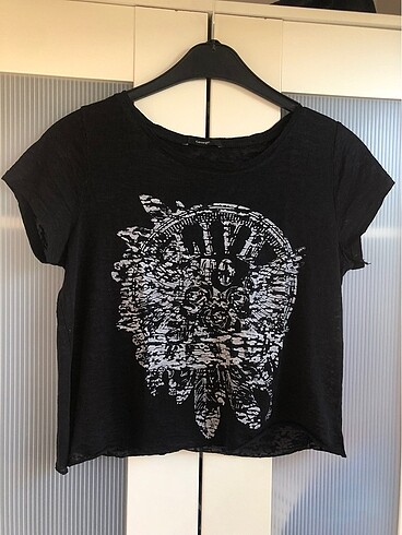 Bershka Yarı transparan crop