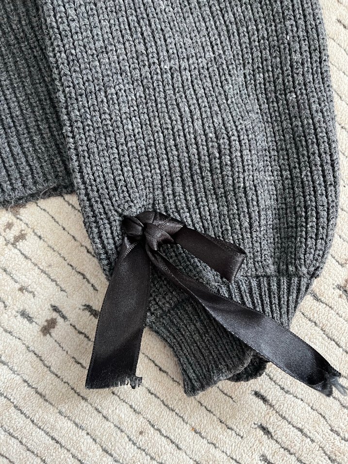 Gri Örgü Boğazlı Kadın Ceket - Görsel 2