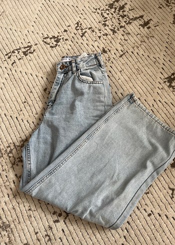 Gri Bol Kesim Midi Kadın Jean - Görsel 3