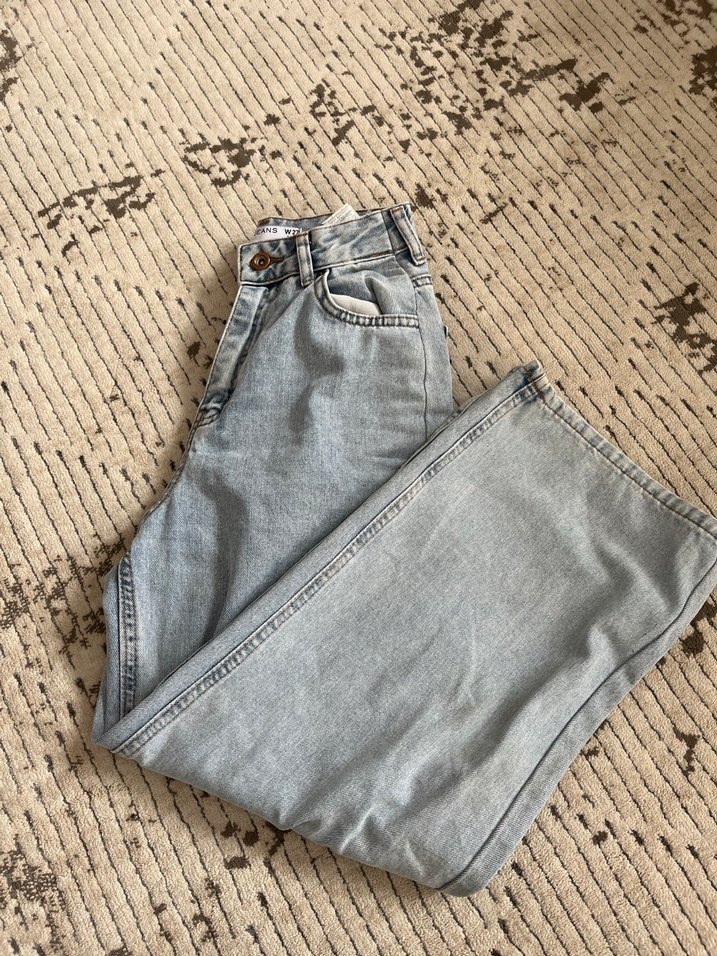 Gri Bol Kesim Midi Kadın Jean - Görsel 3