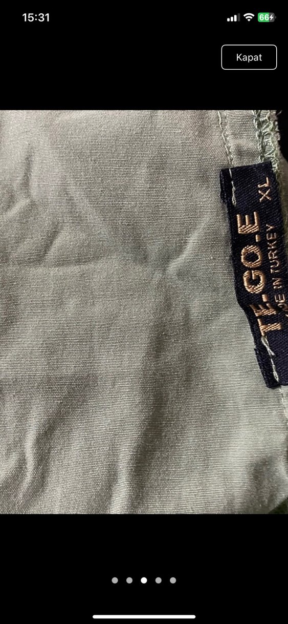 Kadın Haki Uzun Keten Elbise Fırfırlı - Görsel 3